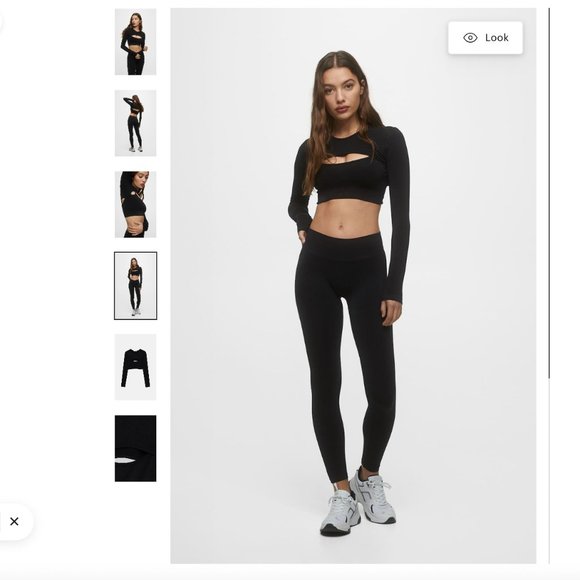 Pull & Bear - LONG SLEEVE STRETCH CROP TOP NWT - Picture 2 of 7